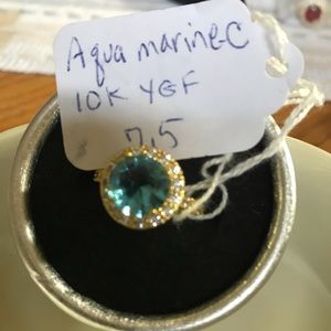 Aquamarine 10k YGF ring